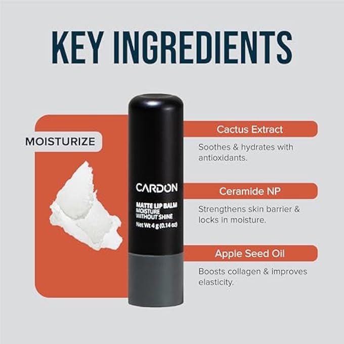 Cardon LIP BALM FOR MEN - MATTE FINISH, ANTI-SHINE - DEEPLY HYDRATING LIP MOISTURIZER FOR DRY, CHAPPED LIPS THAT SMOOTH AND SOOTHES WITH KOREAN FORMULATION - 4 PACK - Image 3